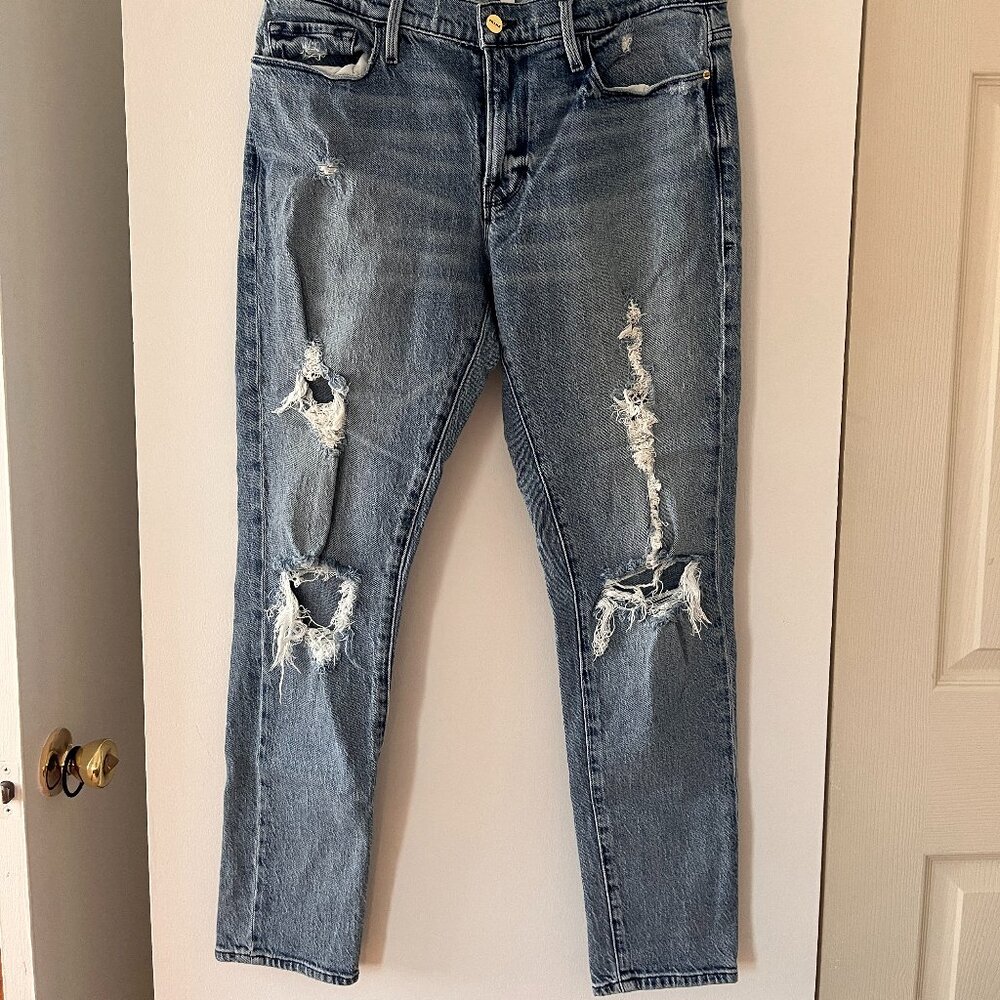 Frame Le Garcon Distressed Jeans (Size 30)
